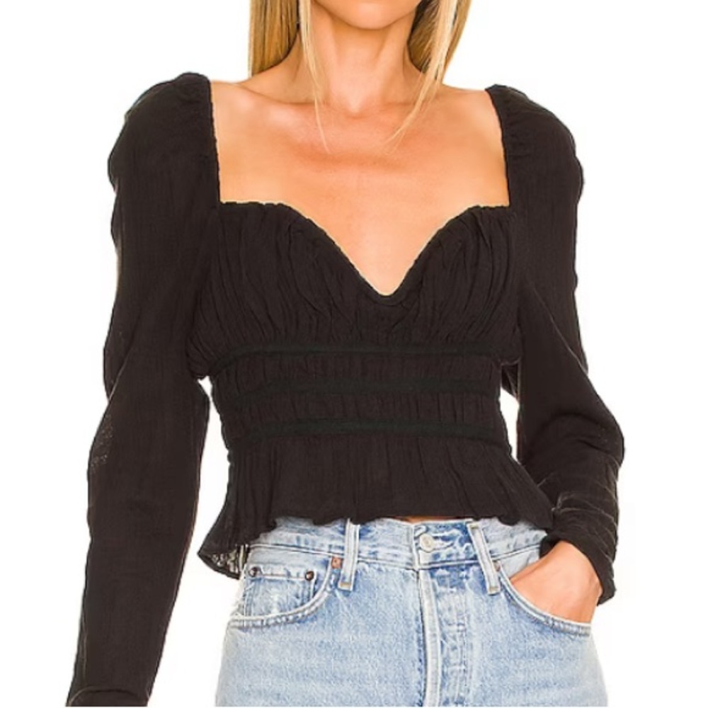 Free People Chloe Top in Black